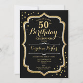 Invitation Black Gold Photo 50e anniversaire (Devant)