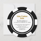 Invitation Black Gold Poker Chip Mariage Eloped Party (Dos)
