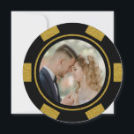 Invitation Black Gold Poker Chip Mariage Eloped Party<br><div class="desc">Éblouissez vos amis et votre famille en leur envoyant ces mariage de puces de poker noir et or photo elopement invitations faire-part/fête. Ils attendent avec impatience de se joindre à vous pour cette fête inoubliable !</div>