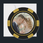 Invitation Black Gold Poker Chip Mariage Eloped Party<br><div class="desc">Éblouissez vos amis et votre famille en leur envoyant ces mariage de puces de poker noir et or photo elopement invitations faire-part/fête. Ils attendent avec impatience de se joindre à vous pour cette fête inoubliable !</div>