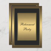 Invitation Black Gold Retirement Party (Devant / Derrière)