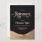 Invitation Black Gold Retraite Party (Devant)
