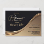 Invitation Black Gold Retraite Party (Devant)