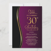 Invitation Black Gold Rose Surprise 30e anniversaire (Devant)