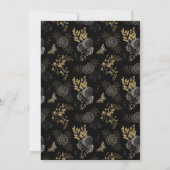 Invitation Black & Gold Roses café Adulte Halloween Party (Dos)