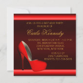 Invitation Black Gold Rouge talon haute chaussures fête d'ann (Dos)