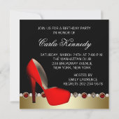 Invitation Black Gold Rouge talon haute chaussures fête d'ann (Dos)
