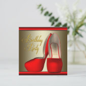Invitation Black Gold Rouge talon haute chaussures fête d'ann (Debout devant)
