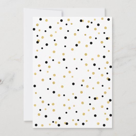 Invitation Black & Gold Simple 15ème fête d'anniversaire Ado (Dos)