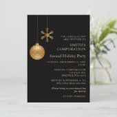 Invitation Black Gold Snowflakes Corporate Holiday Party (Debout devant)