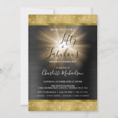 Invitation Black Gold Sparkle Glam Cinquante et fabuleux Anni (Devant)