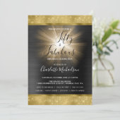Invitation Black Gold Sparkle Glam Cinquante et fabuleux Anni (Debout devant)