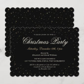 Invitation Black Gold Starry Fête de Noël (Devant / Derrière)