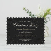 Invitation Black Gold Starry Fête de Noël (Debout devant)