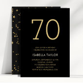 Invitation Black & Gold Stars 70e anniversaire