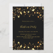 Invitation Black gold stars Noël (Devant)