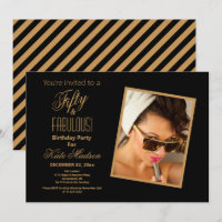 Black & Gold Striped Cinquante & FABULOUS! Parti