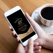 Invitation Black Gold Surprise 18ème anniversaire