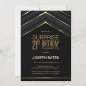 Invitation Black Gold Surprise 21e anniversaire (Devant)