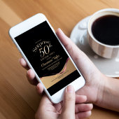 Invitation Black Gold Surprise 50e anniversaire
