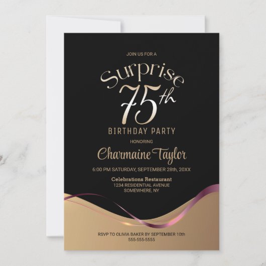 Invitation Black Gold Surprise 75e anniversaire (Devant)