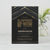 Invitation Black Gold Surprise 80e anniversaire (Debout devant)