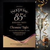 Invitation Black Gold Surprise 85e anniversaire