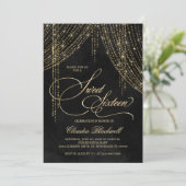 Invitation Black Gold Sweet 16 (Debout devant)