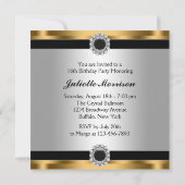 Invitation Black Gold Sweet 16 Anniversaire (Dos)
