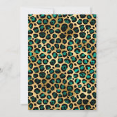 Invitation Black Gold Turquoise Green Leopard Foil 18e annive (Dos)