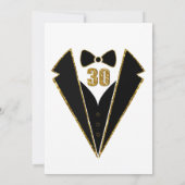 Invitation Black Gold Tuxedo 30e fête d'anniversaire (Dos)