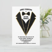 Invitation Black Gold Tuxedo Bachelor Party (Debout devant)