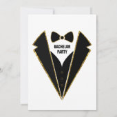 Invitation Black Gold Tuxedo Bachelor Party (Dos)