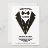Invitation Black Gold Tuxedo Retirement Party (Devant)