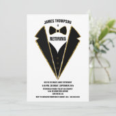 Invitation Black Gold Tuxedo Retirement Party (Debout devant)