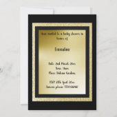 Invitation Black Gold Unicorn fête d'anniversaire (Dos)