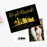 Invitation Black Gold Vegas Photo Mariage Elopement Party<br><div class="desc">Éblouissez vos amis et votre famille en leur envoyant ces annonces d'élévation mariage Las Vegas noir et or et/ou des invitations photo de fête. Ils attendent avec impatience de se joindre à vous pour cette célébration inoubliable du mariage !</div>