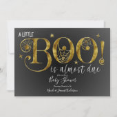 Invitation Black Gold White BOO Élégant Baby shower (Devant)