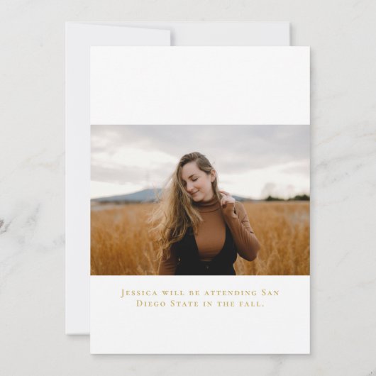 Invitation Black Gold White Confetti Photo Graduation Party I (Dos)