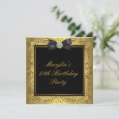 Invitation Black Gold Womans 60e fête d'anniversaire (Debout devant)