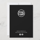 Invitation Black Grand Ouverture Business Logo Moderne (Dos)