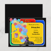 Invitation Black Great Dane Birthday Barthday (Devant / Derrière)