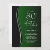 Invitation Black Green 80e fête d'anniversaire (Devant)