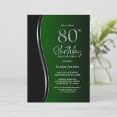 Invitation Black Green 80e fête d'anniversaire (Debout devant)