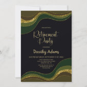 Invitation Black Green Parties scintillant de l'or partie de (Devant)