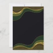 Invitation Black Green Parties scintillant de l'or partie de (Dos)