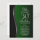 Invitation Black Green Surprise 30e anniversaire (Devant)