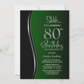 Invitation Black Green Surprise 80e anniversaire (Devant)