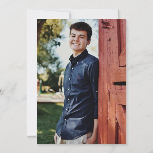 Invitation Black Greenery Golf à thème Graduation Party (Dos)