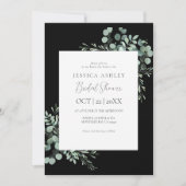 Invitation Black Grennery douche à nuptiale fleurie (Devant)